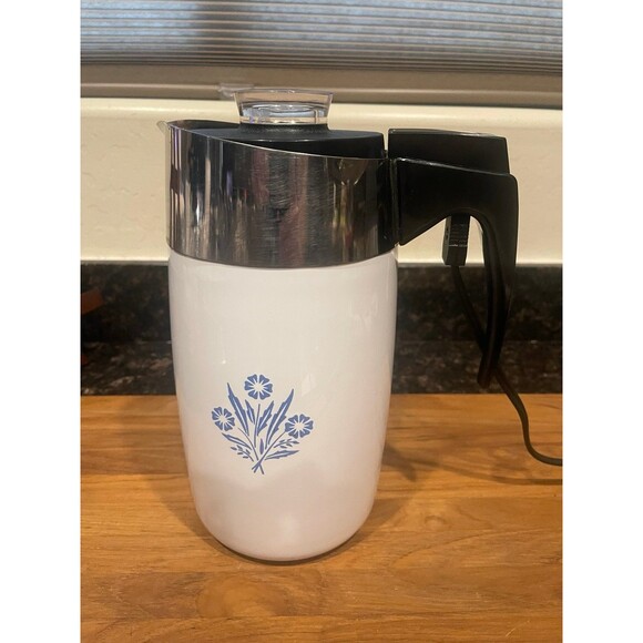 Corning Ware Blue Cornflower 10 cup percolator - Picture 1 of 10